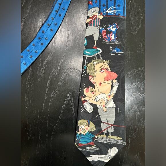 Dad tie- novelties- sick dad with kids- funny ties! Dad jokes preowned - Picture 8 of 8